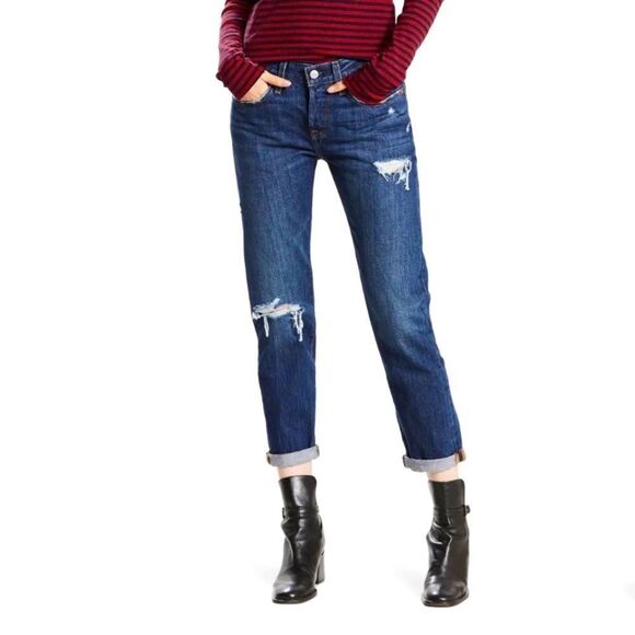 LEVI’S PREMIUM “Taper” 501 Distressed Denim Jean - Picture 1 of 10